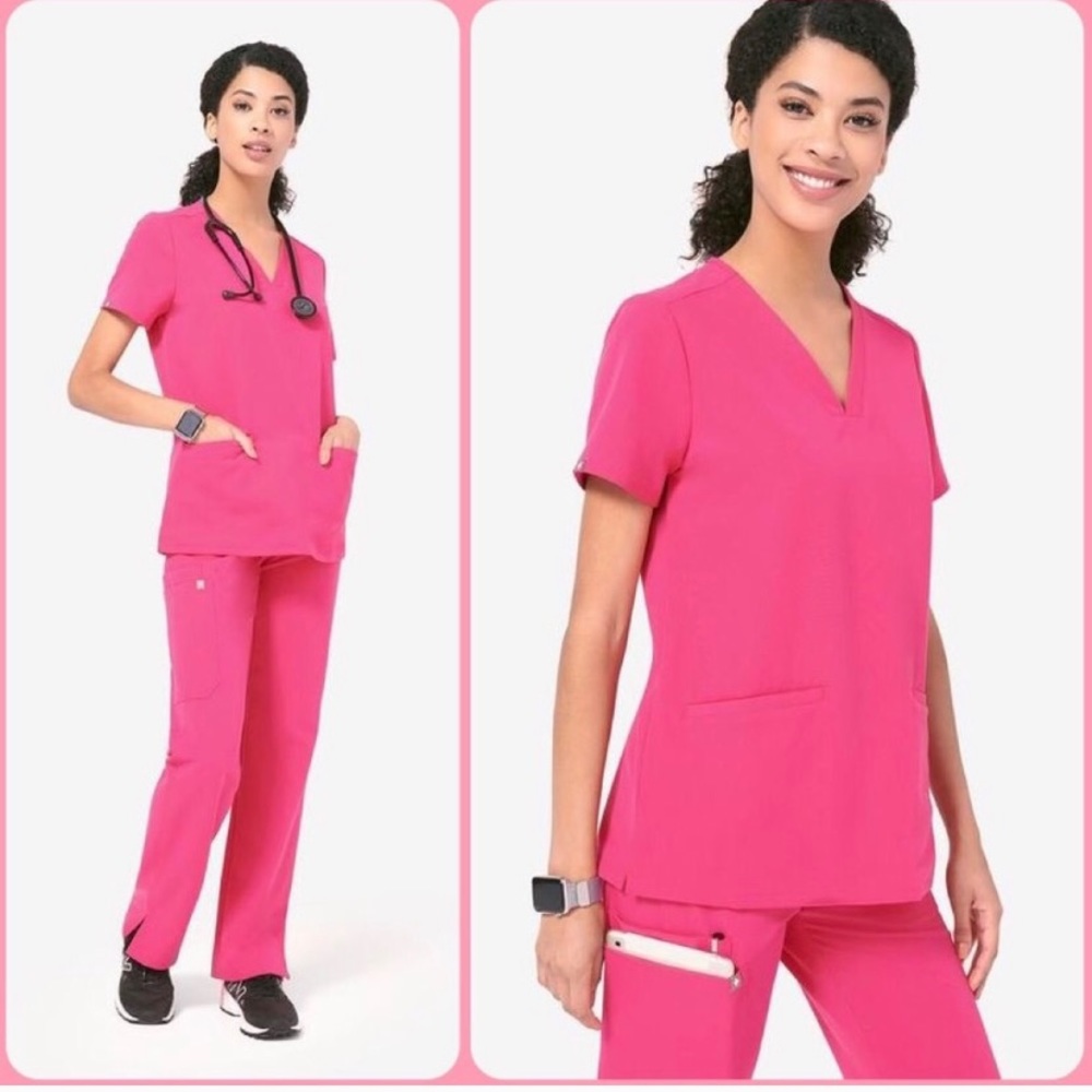 FIGS LIMITED EDITION PINK SCRUB TOP